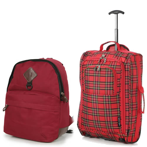 Priority Set 55x40x20cm & 40x25x20cm Tartan Red BP